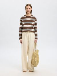 BOXY FIT LANGÆRMET T-SHIRT, Chestnut, highres
