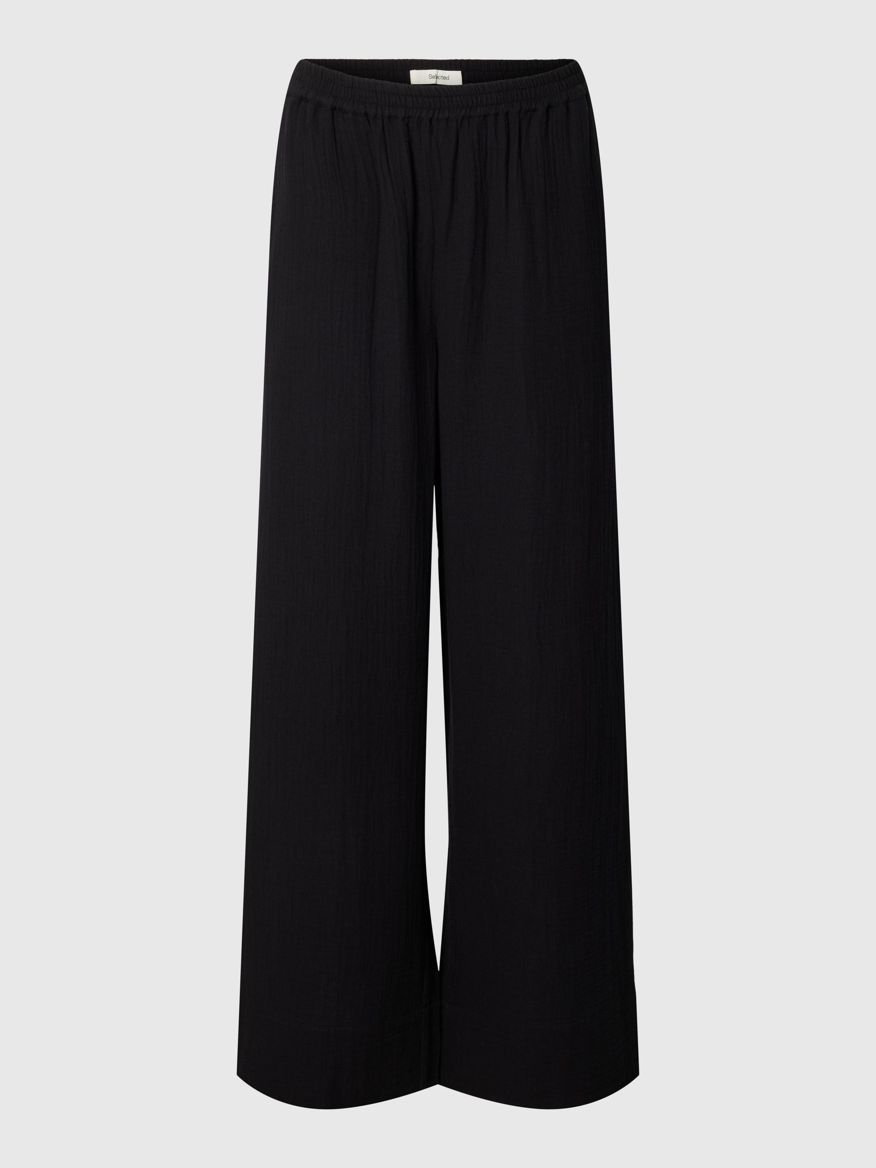 HOOG GETAILLEERD WIDE-LEG BROEK, Black, highres