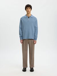 HALF-ZIP PULLOVER, Dusty Blue, highres