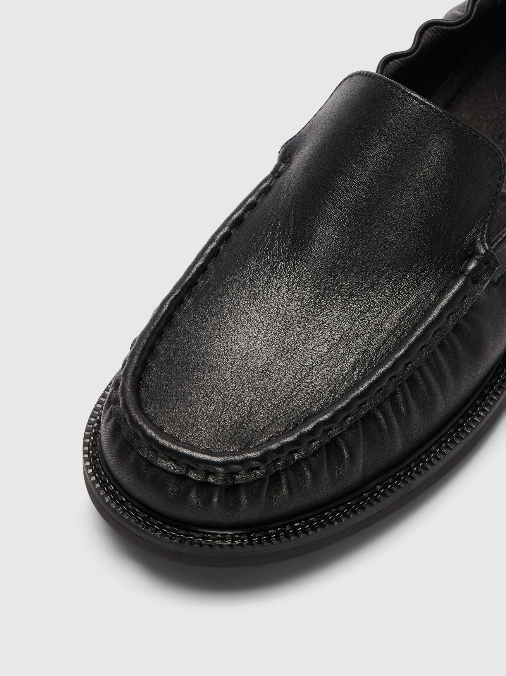 LEATHER  LOAFERS, Black, highres