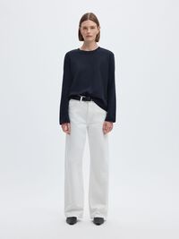 LONG-SLEEVED BOXY T-SHIRT, Dark Sapphire, highres