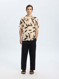 PRINTED SHORT SLEEVED SHIRT, Egret, highres