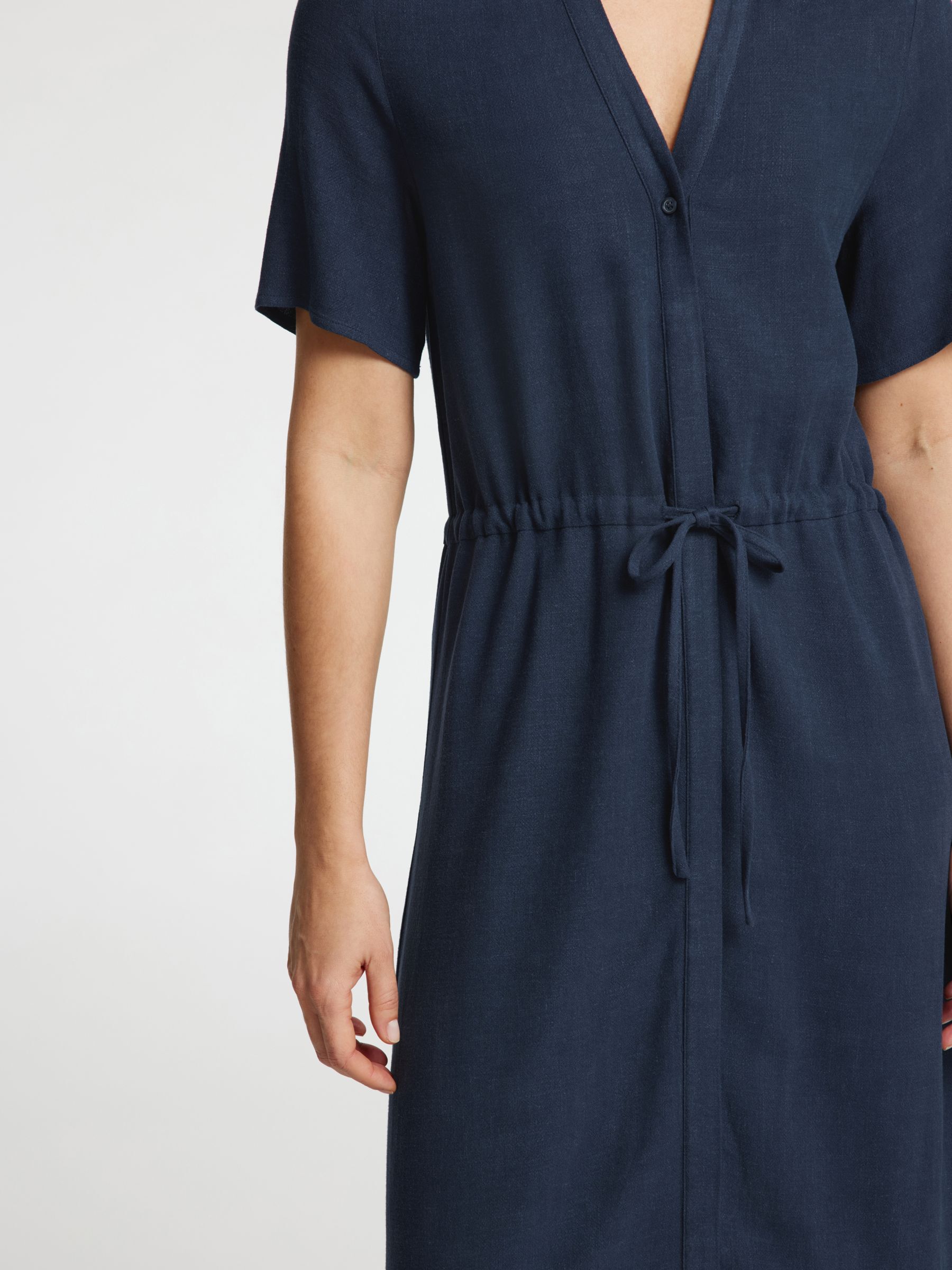 MANCHES COURTES ROBE-CHEMISE, Dark Sapphire, highres