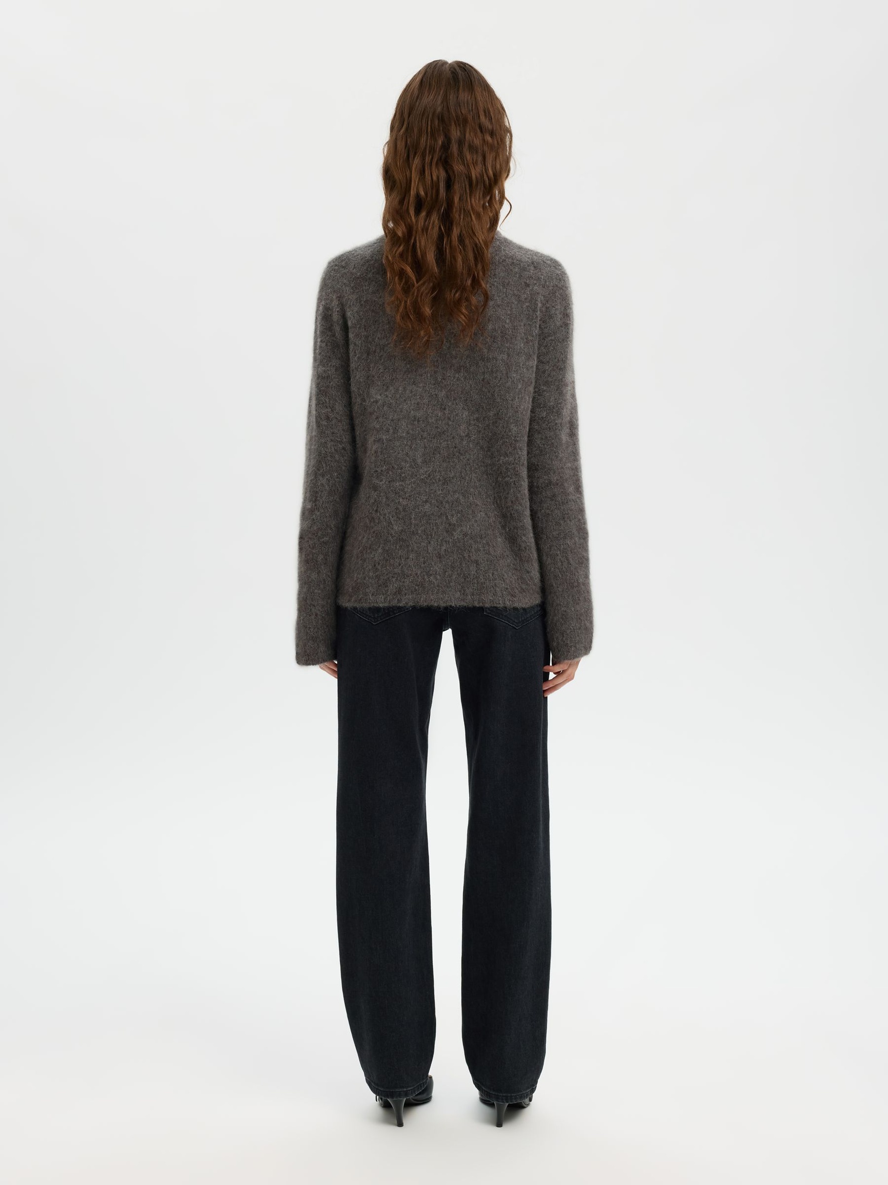 PULL EN MAILLE, Medium Grey Melange, highres
