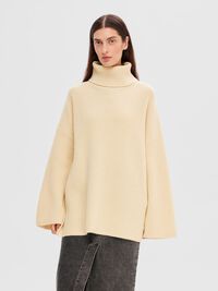 OVERSIZED WOLLGEMISCH PULLOVER, Birch, highres