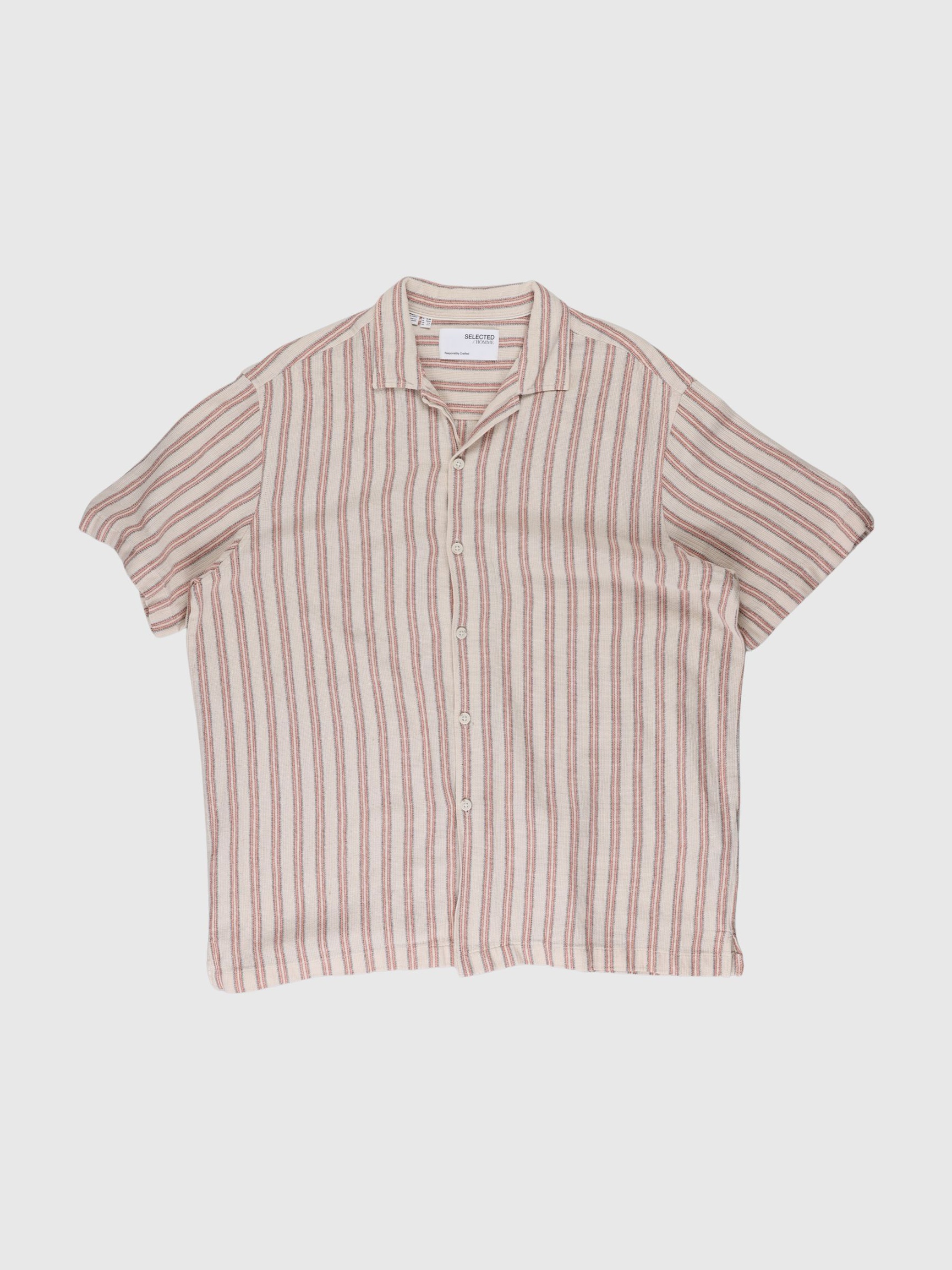 COTTON SHORT SLEEVED SHIRT, Egret, highres