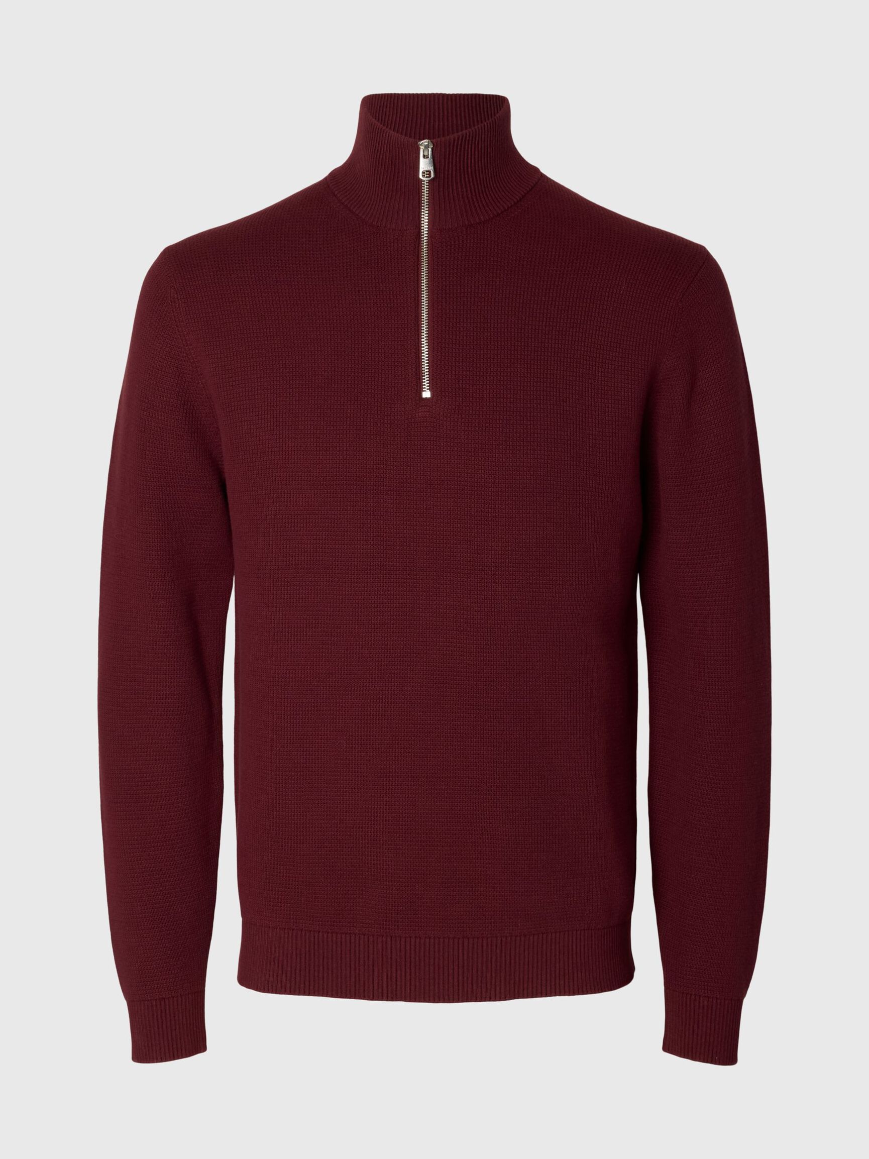 HALF-ZIP JUMPER, Tawny Port, highres