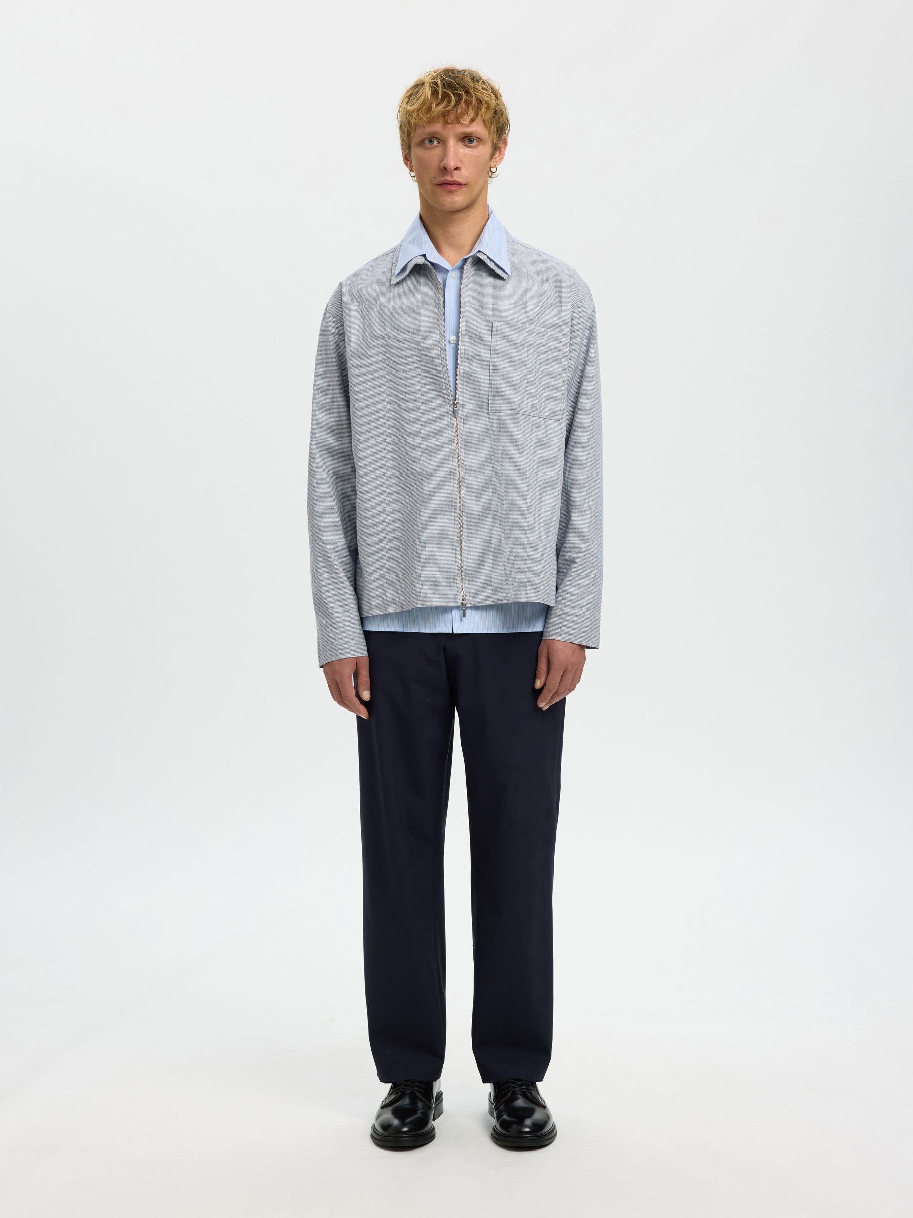 RELAXED FIT OVERSHIRT, Blue Mirage, highres