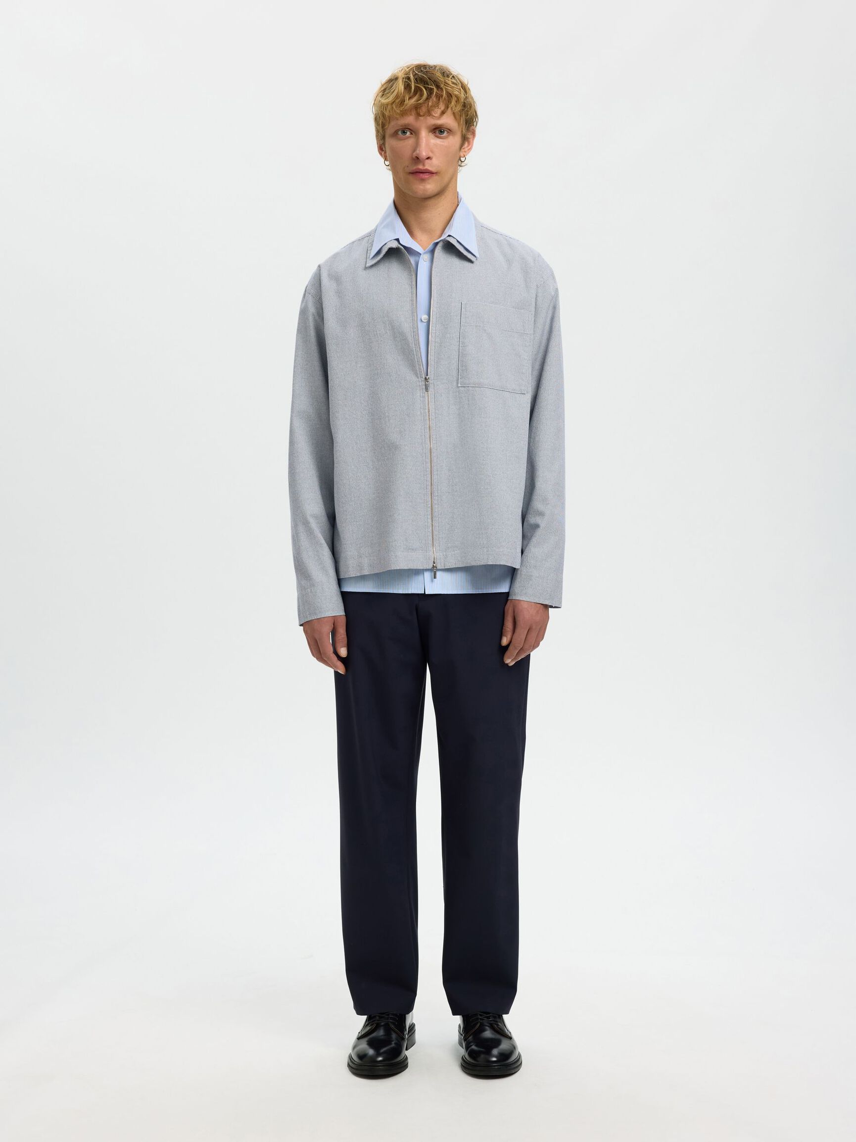 RELAXED FIT OVERSHIRT, Blue Mirage, highres