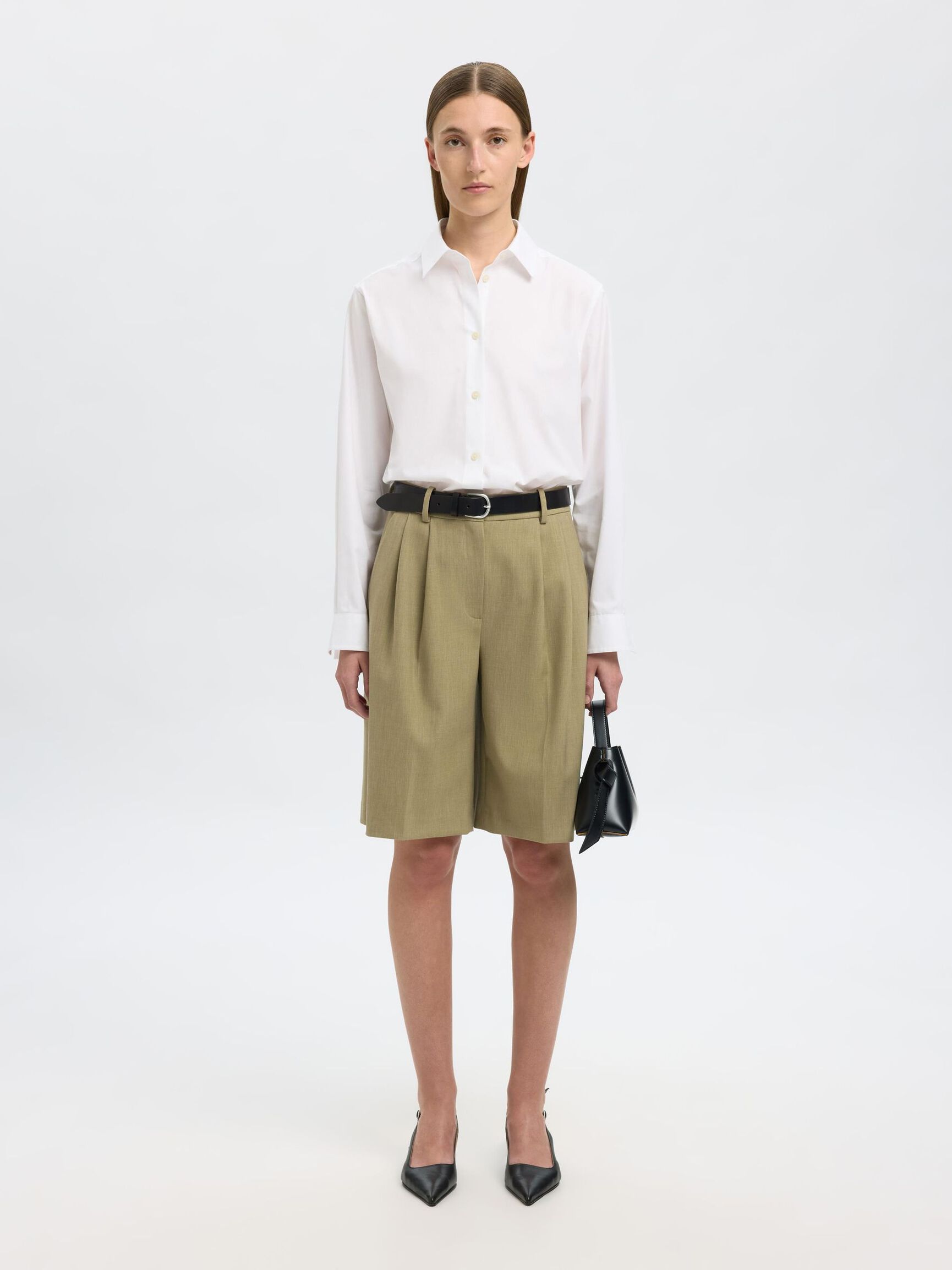 TAILORED BERMUDA SHORTS, Slate Green, highres