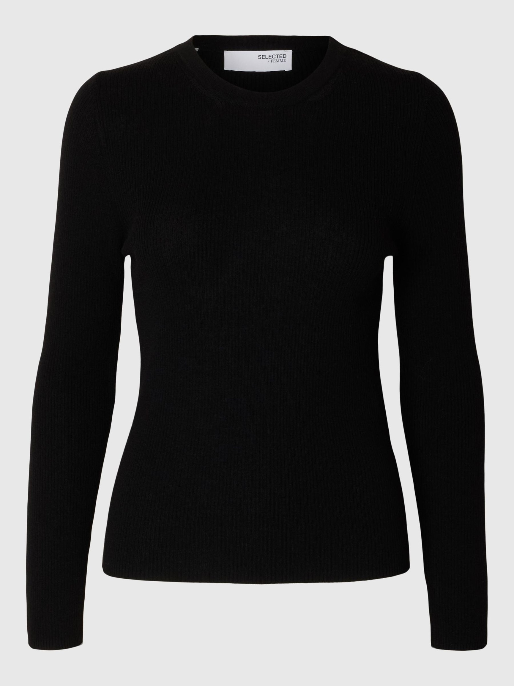 ULLBLANDING STRIKKET TOPP, Black, highres