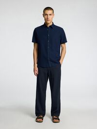 220 LOOSE FIT LINEN-BLEND TROUSERS, Black, highres