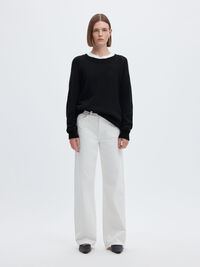 WOOL BLEND JUMPER, Black, highres