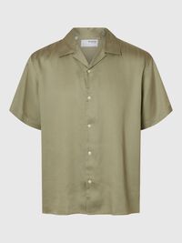SATIN SHORT SLEEVED SHIRT, Vetiver, highres