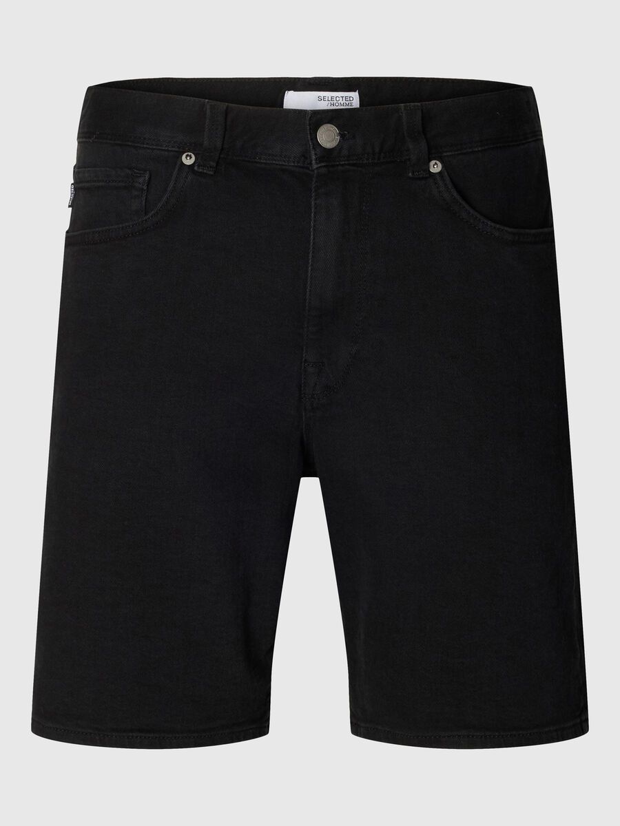 Selected REGULAR FIT DENIM SHORTS, Black Denim, highres - 16098642_BlackDenim_001.jpg