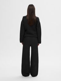 HIGH WAIST STRICKHOSE, Black, highres