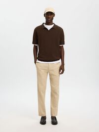 SLIM TAPERED LINEN BLEND TROUSERS, Incense, highres