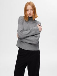 DZIERGANY SWETER, Medium Grey Melange, highres