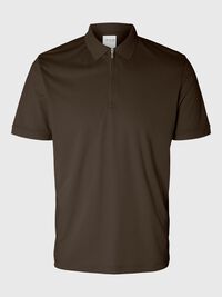 ZIPPER POLO SHIRT, Demitasse, highres