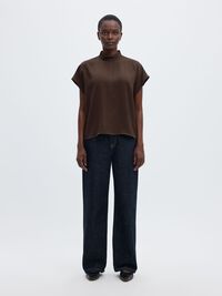 VISCOSE SHORT SLEEVED TOP, Delicioso, highres