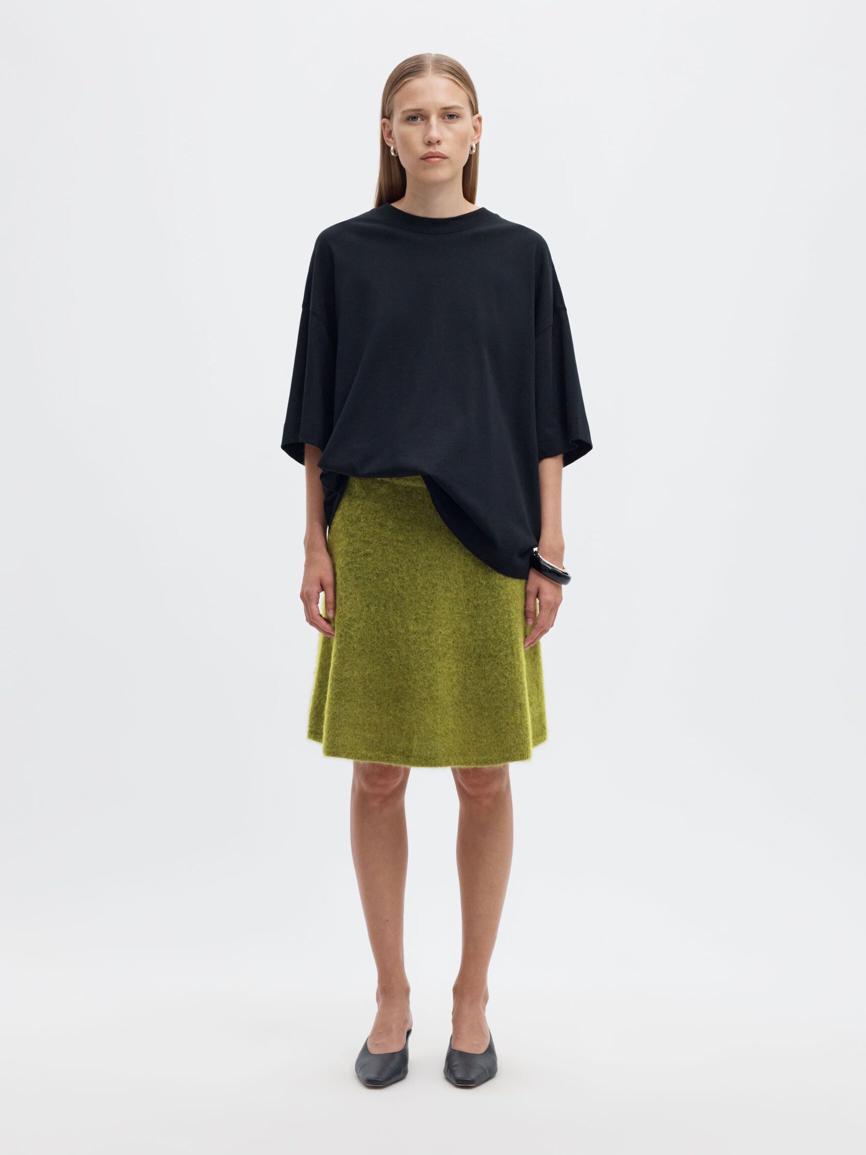 BRUSHED KNITTED SKIRT, Cardamom Seed, highres