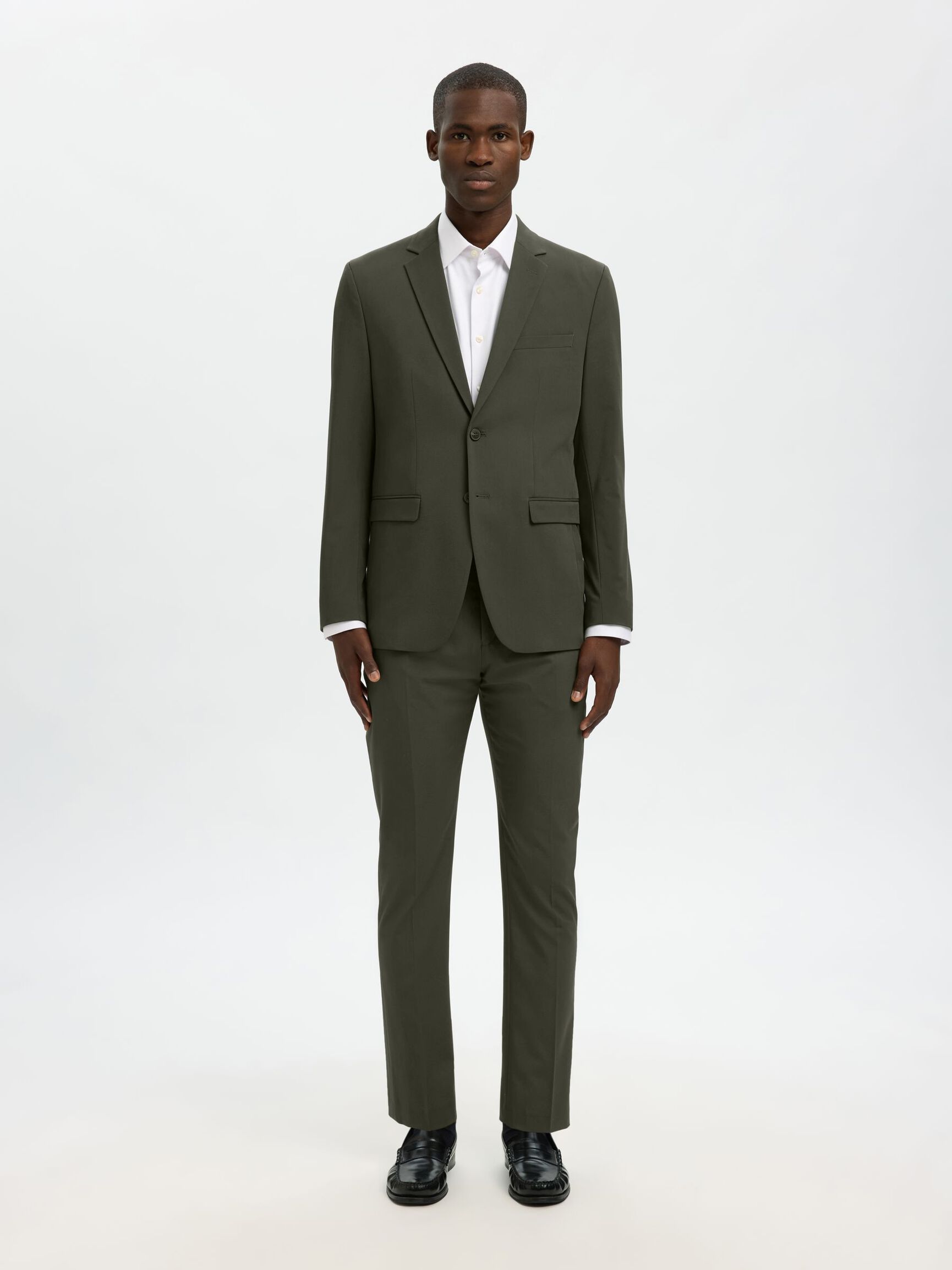 VISCOSE BLEND SLIM FIT BLAZER, Forest Night, highres