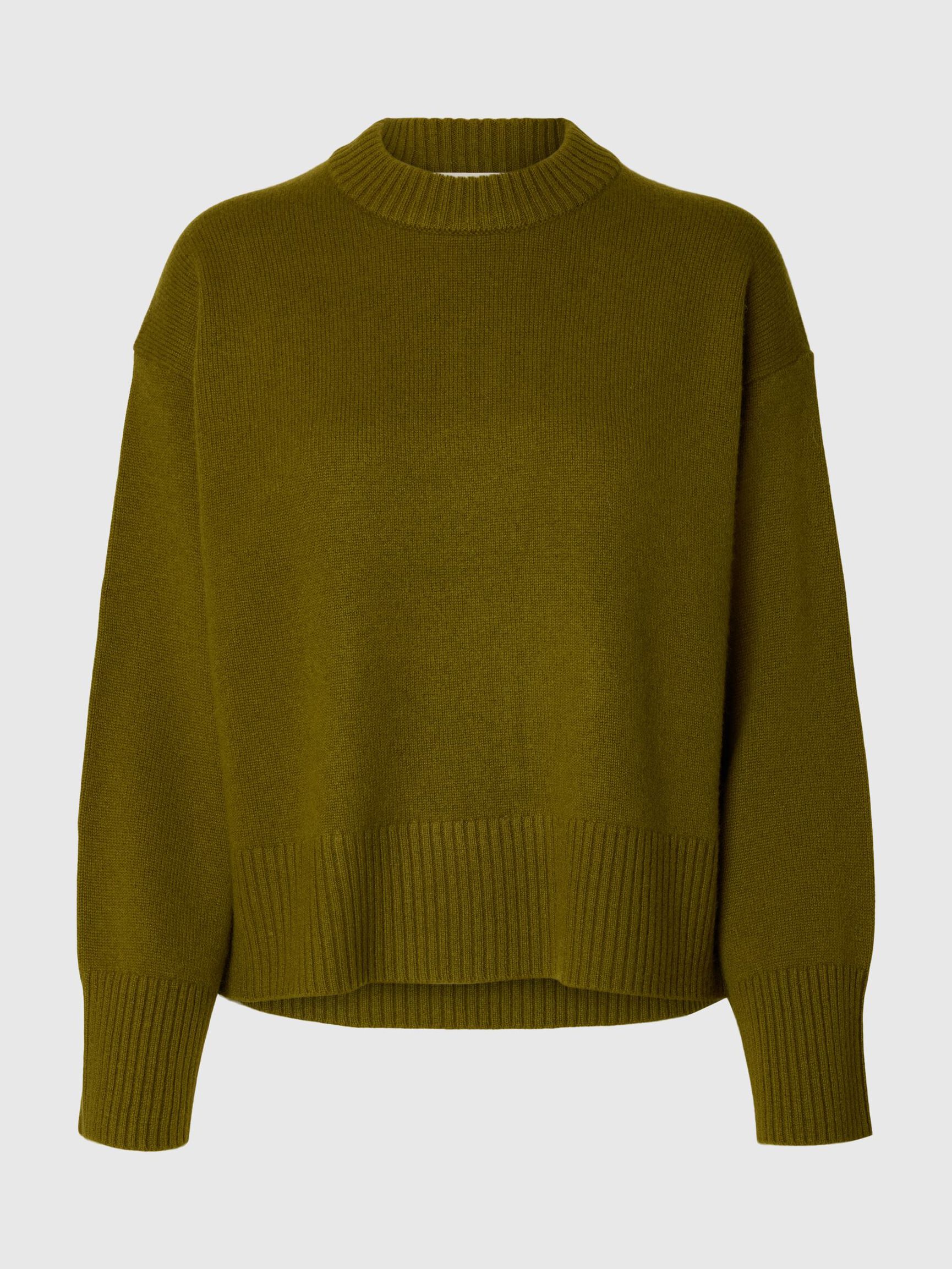 CASHMERE BLEND PULLOVER, Fir Green, highres