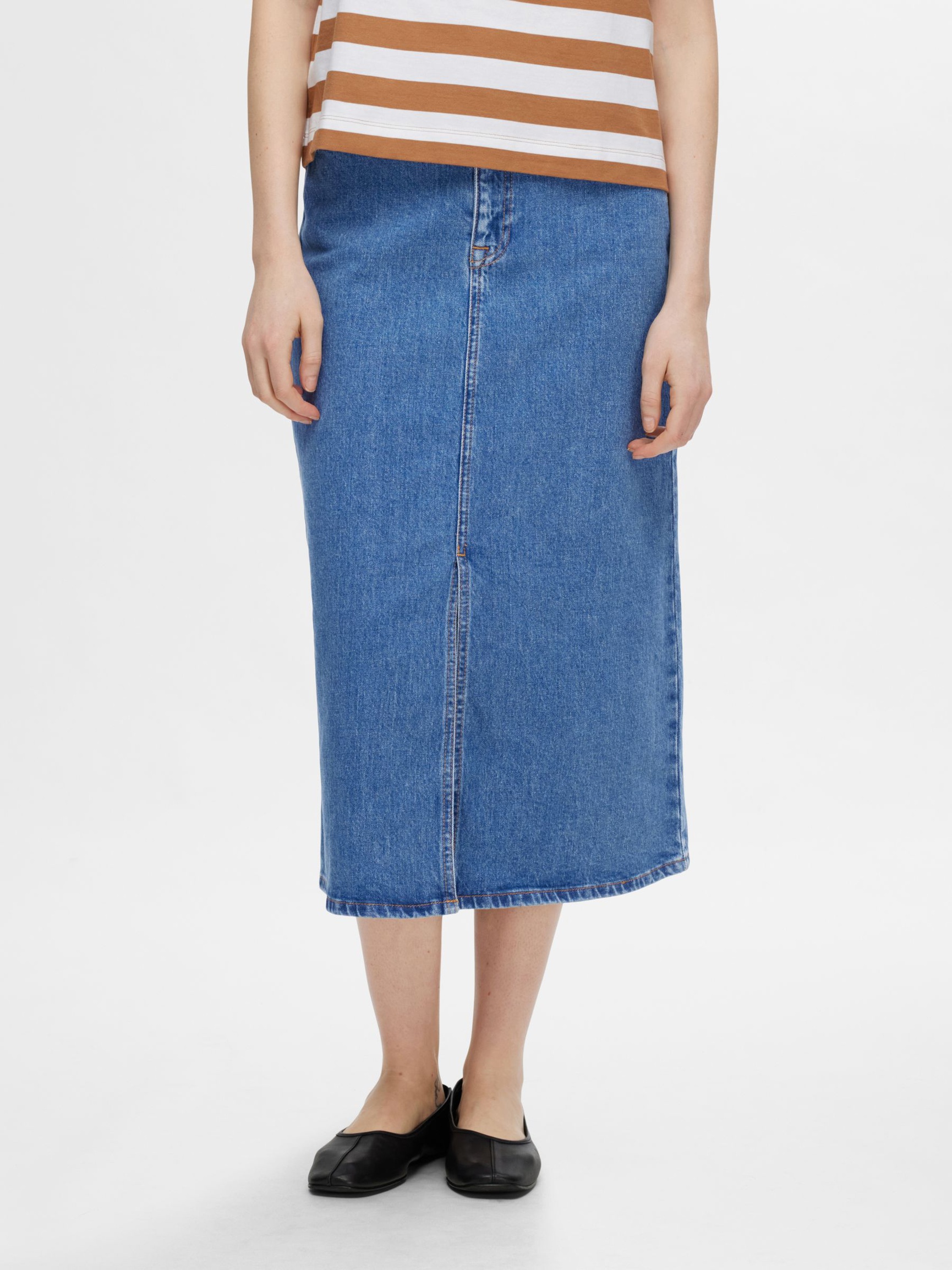 GONNA MIDI, Medium Blue Denim, highres