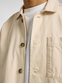 HYBRID COTTON DENIM JACKET, Ecru, highres