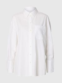 COTTON OVERSIZED SHIRT, Bright White, highres