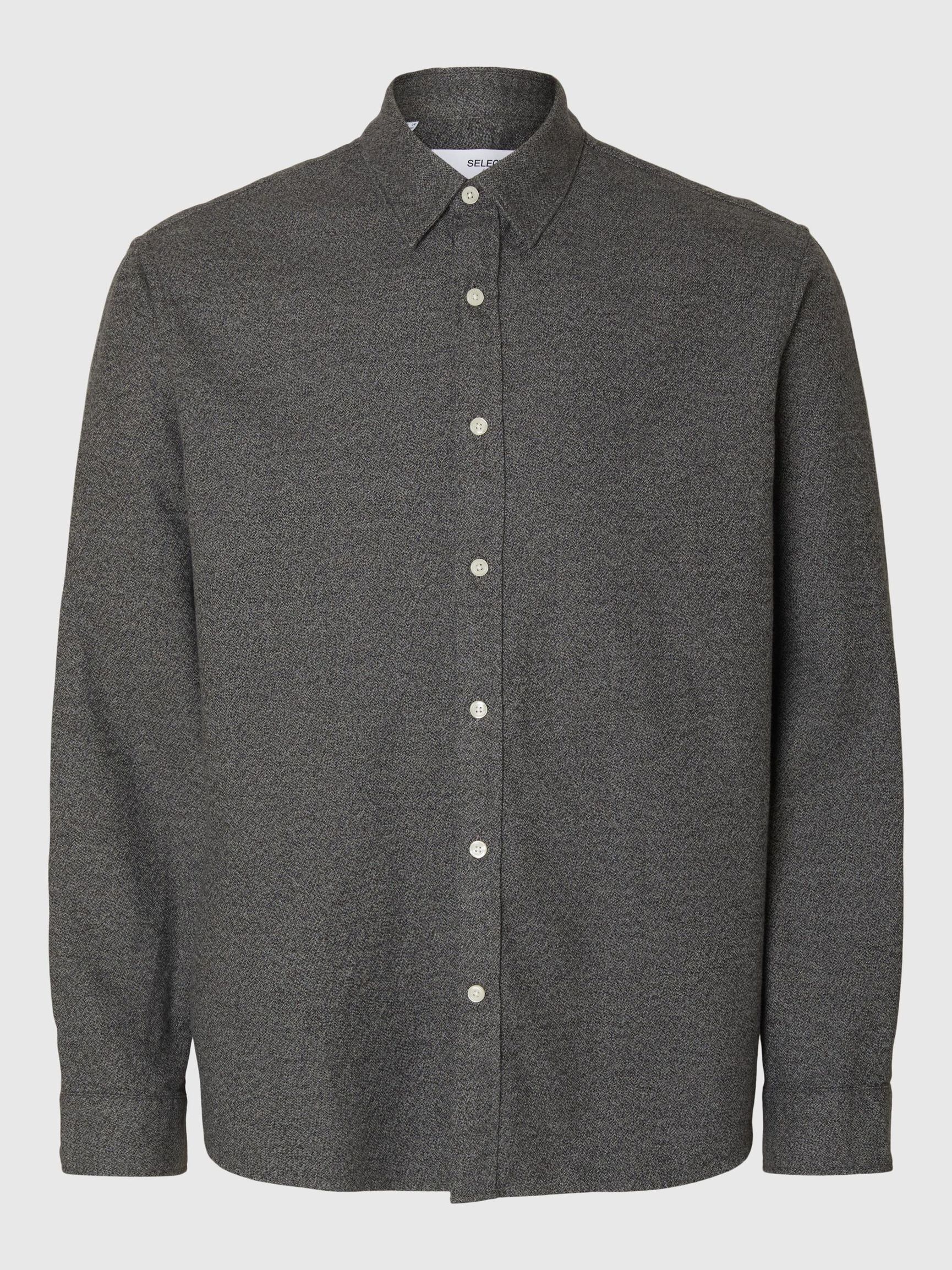 REGULAR PASFORM SKJORTE, Gray Flannel, highres