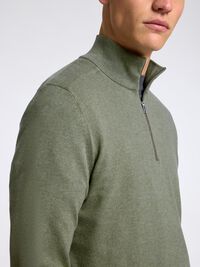 HALF-ZIP STRICKPULLOVER, Kalamata, highres