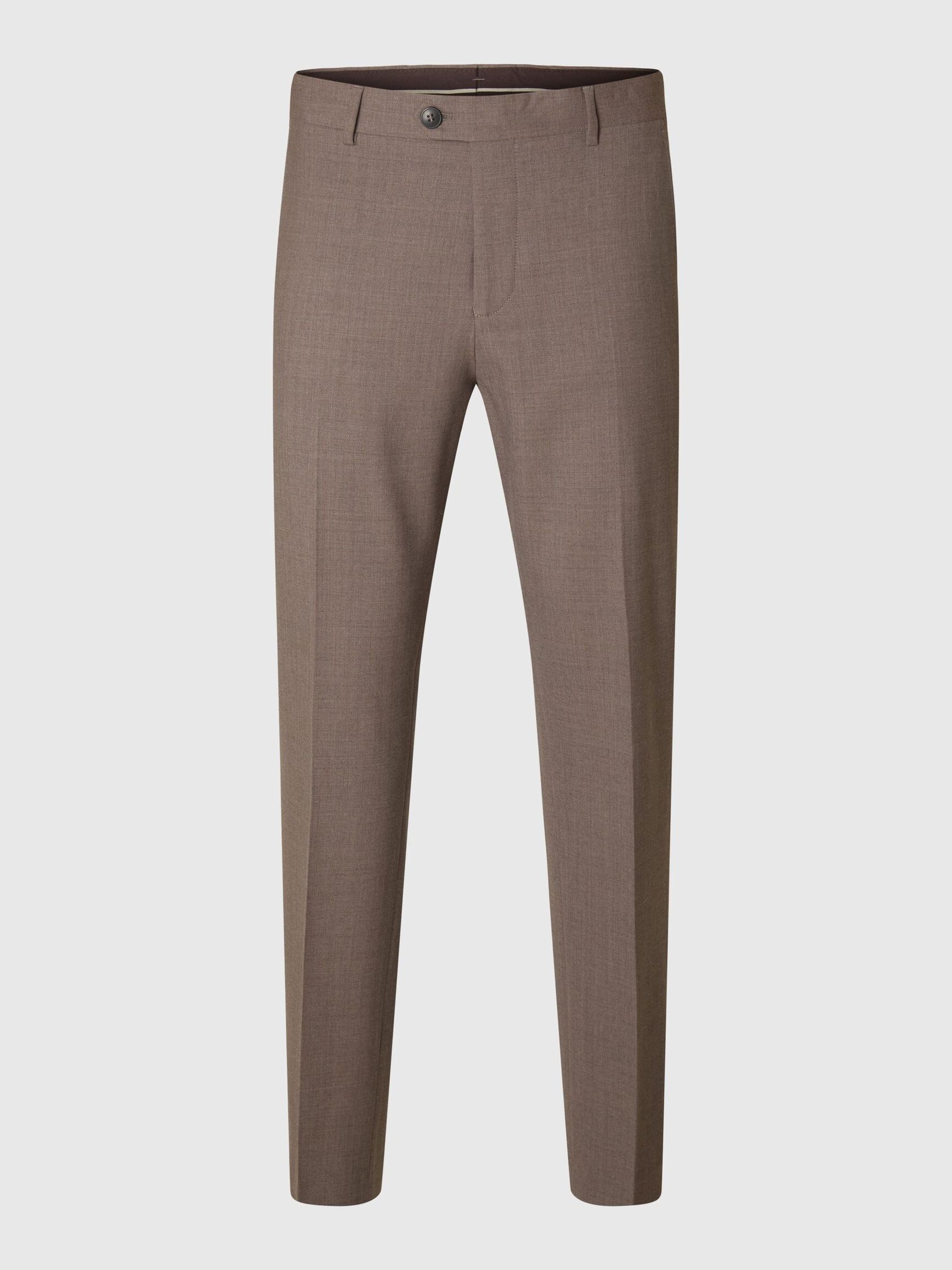 WOOL BLEND  SUIT TROUSERS, Morel, highres