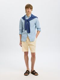 WAFFELSTRUKTUR SHORTS, Fog, highres
