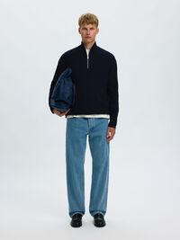 HALF ZIP PULLOVER, Sky Captain, highres