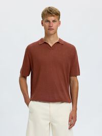 RELAXED FIT POLO SHIRT, Cherry Mahogany, highres