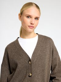 ULDBLANDING STRIKKET CARDIGAN, Morel, highres