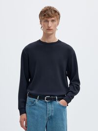 VISCOSE BLEND SWEATSHIRT, Sky Captain, highres