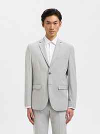 VISCOSE BLEND SLIM FIT BLAZER, Light Grey Melange, highres