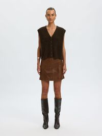 WOOL BLEND KNITTED VEST, Delicioso, highres