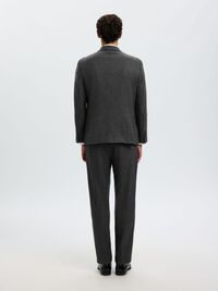 WOOL BLEND SUIT TROUSERS, Dark Grey, highres