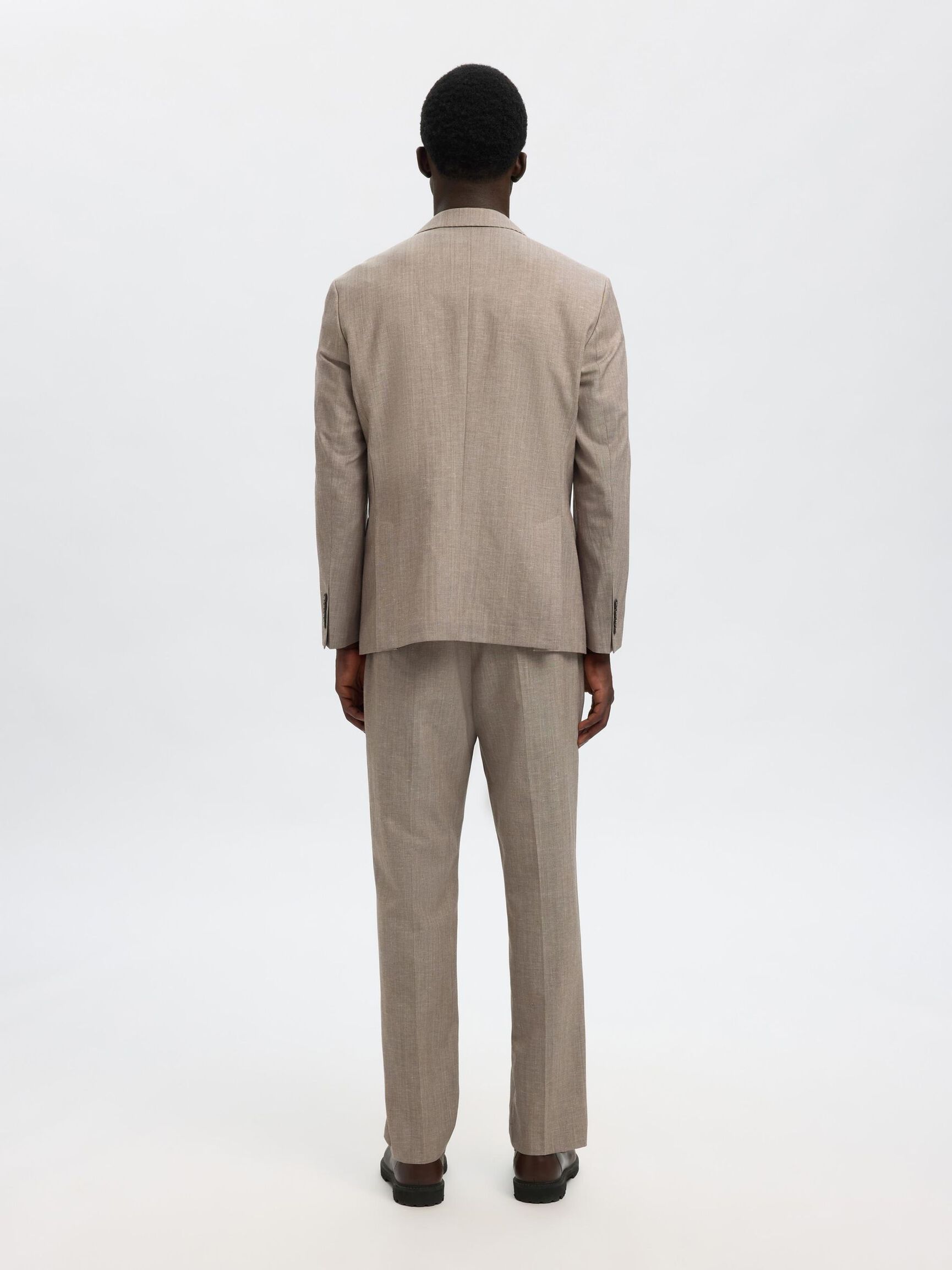 ULDBLANDING DOBBELTRADET BLAZER, Oatmeal, highres