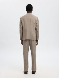 ULDBLANDING DOBBELTRADET BLAZER, Oatmeal, highres