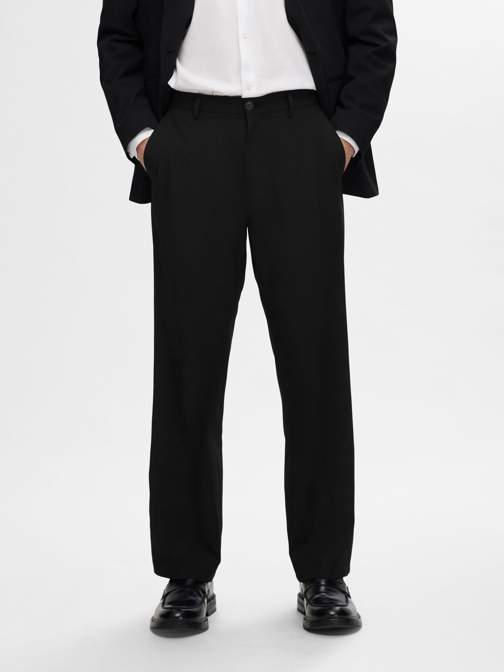 LOOSE FIT TROUSERS, Black, highres