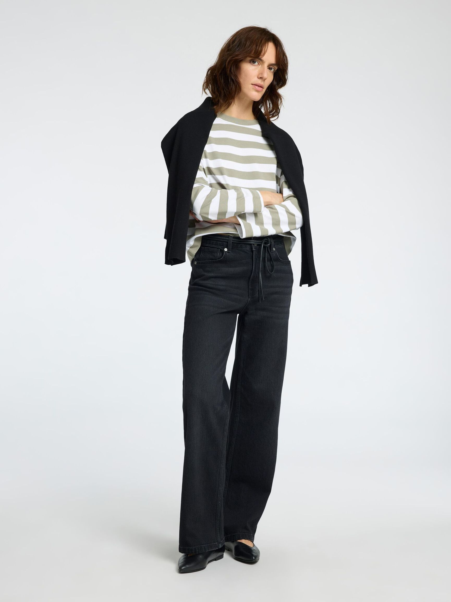 STRIPED LONG-SLEEVED T-SHIRT, Vetiver, highres