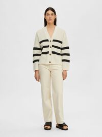 STRIPED CARDIGAN, Snow White, highres