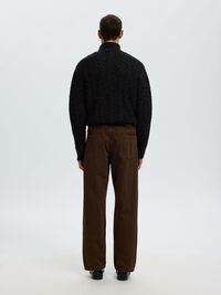 CABLE KNIT TURTLENECK, Black, highres