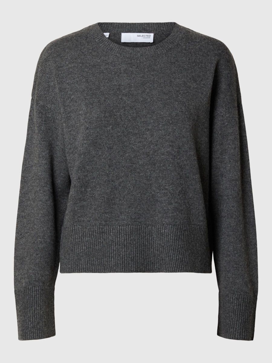 Selected LOOSE FIT WOOL BLEND JUMPER, Medium Grey Melange, highres - 16093234_MediumGreyMelange_001.jpg