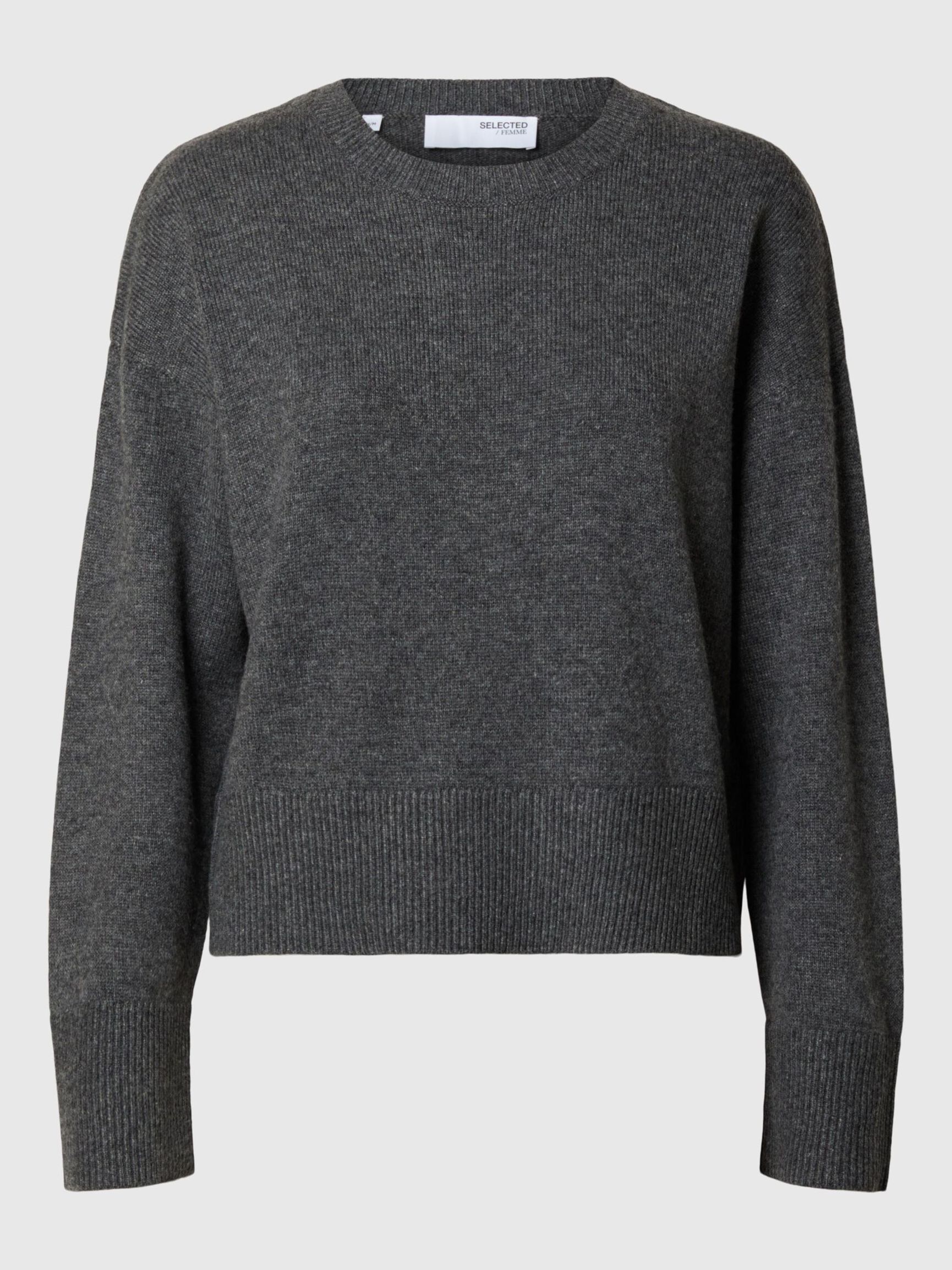 LØS PASSFORM ULLBLANDING GENSER, Medium Grey Melange, highres