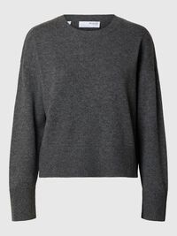 LØS PASSFORM ULLBLANDING GENSER, Medium Grey Melange, highres